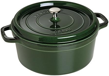 Staub Cast Iron 7-qt Round Cocotte - Basil, Made in France by Unknown