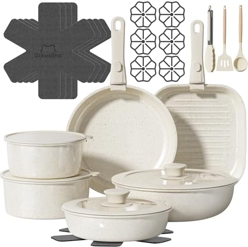 26 Pcs Pots and Pans Set Non Stick, Detachable Handle Cookware by OzawaBear