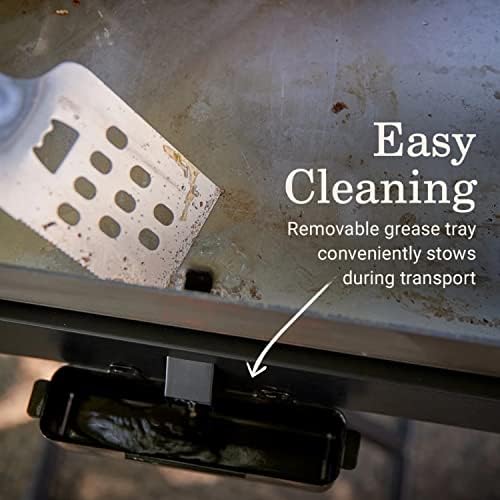 Coleman Roadtrip Griddle 19" or 24" Propane Griddle with Instastart Ignition Even Heat Distribution Grease Tray & Optional Lid; Portable with Scissor Legs and Wheels - Image 6