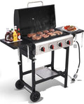 4-Burner Propane Gas Grill with Folding Side Tables by Unknown
