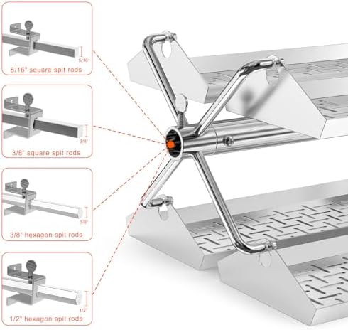 onlyfire Stainless Steel BBQ Rotating Tray Rotisserie Basket for Most Grill - Image 3