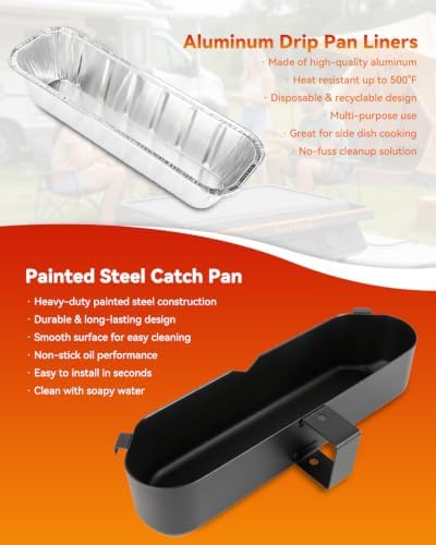 BBQ Future Grease Cup with 10 Pack Aluminum Foil Liners for Blackstone 22 Inch Electric Griddle, Grease Catcher Drip Pan Tray Replacement for 17" & 22" Electric Griddle Models 8001, 8003, 8000, 8005 - Image 4