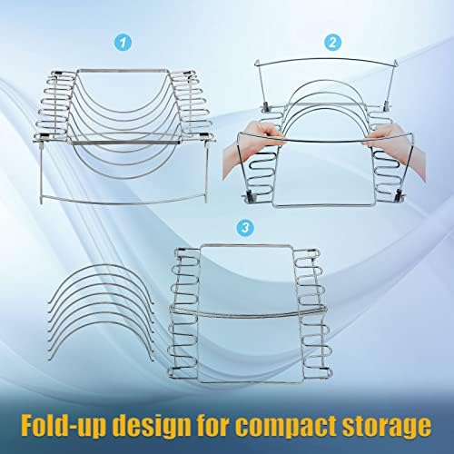 3-in-1 Rib Rack for Smoking & Chicken Leg Rack for Grill - Holds 6 Large Ribs, 12 Chicken Leg Wing, 1 Whole Chicken - Premium Foldable Space-Saving Chicken Drumstick Rib Racks for Grilling & Smoking - Image 2