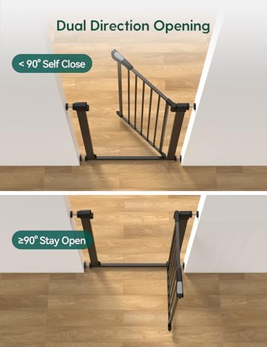 Bebelio 26–28.5" Narrow Baby Gate, No Driiling, PressGuard P7, Black - Image 3