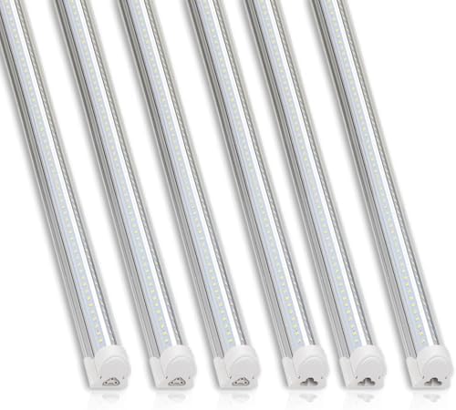Barrina T8 LED Shop Lights 6FT, 60W 8500LM 5000K, High Output Tube, 6 Packs by Barrina