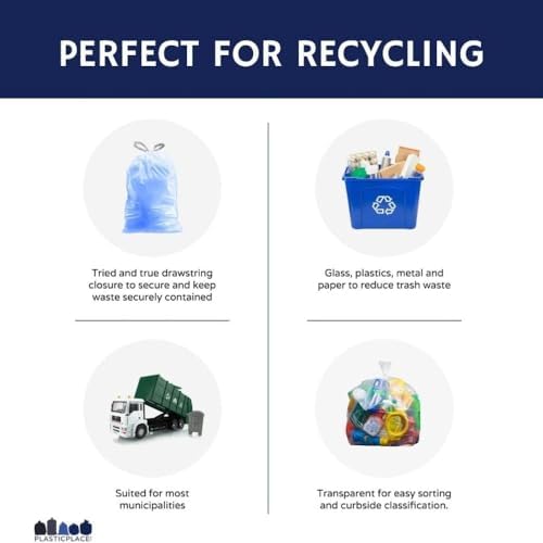 Plasticplace Custom Fit Blue Drawstring Trash Bags, Compatible with Simplehuman Code H, Tear-Resistant, Scent-Free, for Indoor Use Home Office Trashbags (100 Count), 8-9 Gallon / 30-35L, 18.5" x 28" - Image 3