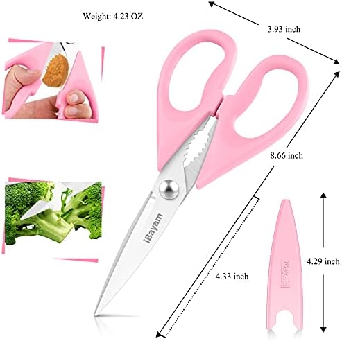 iBayam Cute Kitchen Scissors All Purpose Heavy Duty Meat Poultry Shears - Image 3