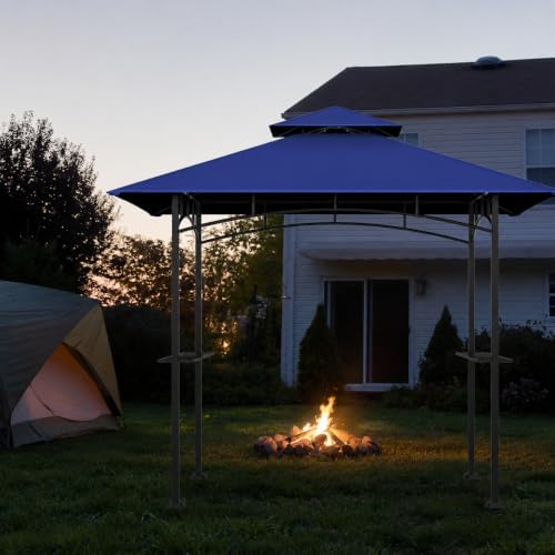 5' x 8' Grill Gazebo Replacement Top for L-GG001PST-F, Blue - Image 7