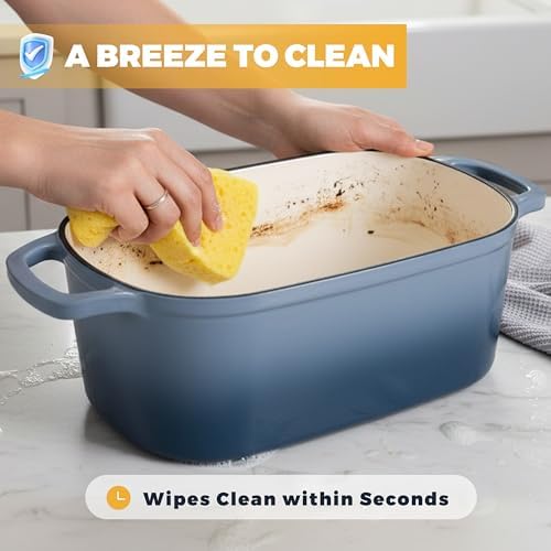 Oval Enameled Cast Iron Dutch Oven for Sourdough Bread Baking - Image 6