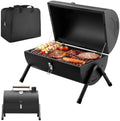 JY COOKMENT Portable Charcoal Grill, Tabletop Barbecue Grill with Carrying Bag, Black Steel, 14x10.7x16.3 Inches by JYCOOKMENT