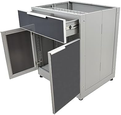 Blue Sky Outdoor Living, OKC3024GDR1DG, 2-Door, 1-Drawer Outdoor Kitchen Cabinet – Durable Weather-Resistant Storage for Patios, Backyards, and Grilling Stations – Slate Gray - Image 6