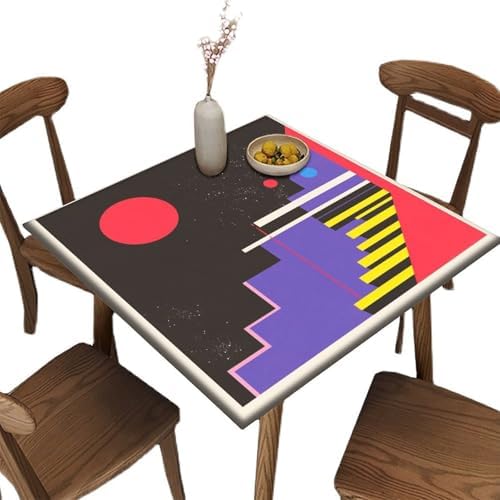 Card Table Tablecloths, Modern Minimalism Pattern Printed on Polyester Square Outdoor Table Covers, Ideal for Special Occasions Holidays, Fit for 52" x 52" Square Tables by JRBSZMI2