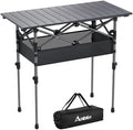 Anbte 3ft Aluminum Roll Top Folding Camping Table, Portable, 32”X16”, Black by Anbte