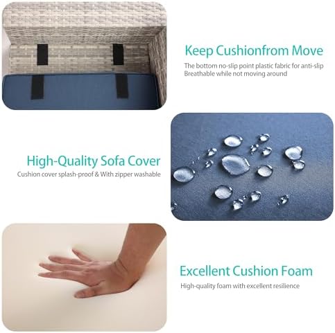Outdoor Patio Furniture Set PE Wicker Rattan Outdoor Sectional Sofa - Image 2