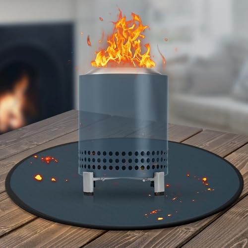 20'' Fire Pit Mat for Solo Stove Mesa/XL Tabletop Fire Pit,3-Layer Fireproof Heat Resistant Under Grill Mat,Easy-to-Clean Waterproof & Non-Slip-Blue by GIESIOE