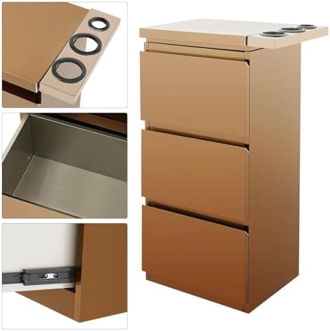 Outdoor Kitchen Drawers18 W x 32.7" H x 11.8" D Flush Mount Access 3-Drawer BBQ Stainless Steel Drawers BBQ Island Drawers for Outdoor Kitchens or BBQ Island Patio Grill Station (Rose Gold/3 Layer) - Image 5