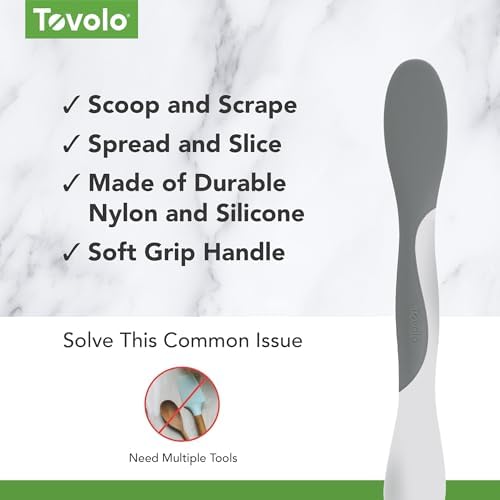 Tovolo Tool for Kitchen Meal Prep to Scoop Spread Slice and Scrape,White/Gray - Image 3