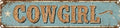 Cowgirl Metal Sign 4x16in Rustic Western Plaque for Bedroom Bar Living Room Home Farmhouse Garage Kitchen Decor by Unknown