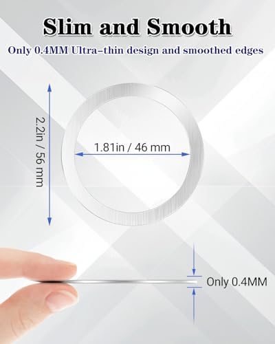 KALAPOP Metal Rings 6PCS,Ultra-Thin(0.4mm)for MagSafe Sticker/Magnetic Adapter/Phone Cases/Wireless charger,Compatible with iPhone 17/Air/16/15/14/13,Galaxy S24/S23/S22/Kindle,For Mag Safe Accessories - Image 3
