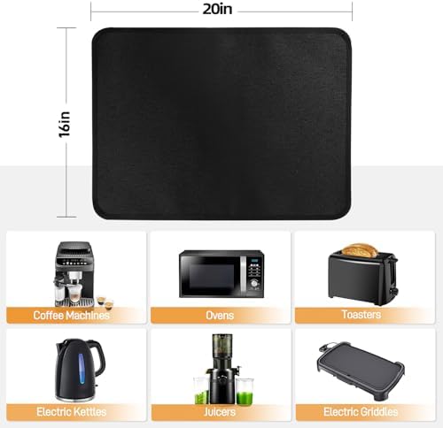 Heat Resistant Mats for Air Fryer on Countertop, 20 x 16in, Black - Image 5
