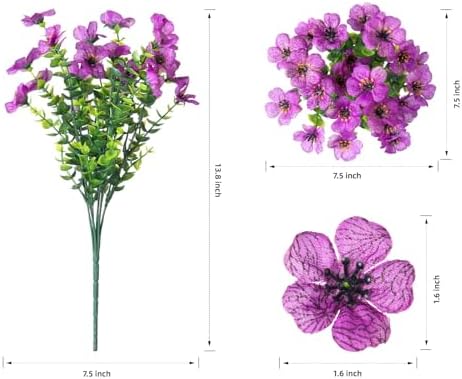 Daisy Artificial Flowers for Outdoors Decor, 12 Bundles Faux Daisy with Eucalyptus Fake Plants Greenery UV Resistant Look Real Colorful Faux Flowers for Outside Planter Porch Patio Yard Gardens, Mix - Image 6