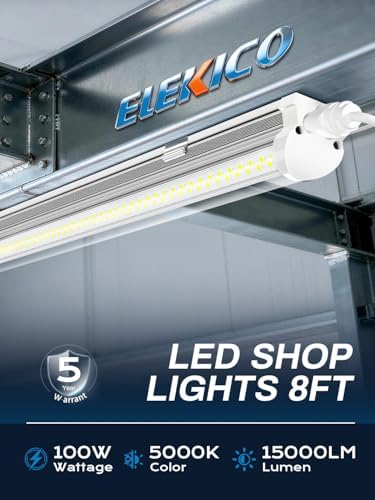 Super Bright 100W 5000K 15000LM 8FT Led Shop Lights 10-Pack For Garage Shop - Image 3
