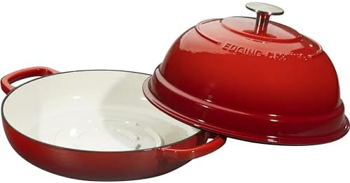 EDGING CASTING Enameled Cast Iron Dutch Oven Pot with Lid, Round Bread Oven for Homemade Sourdough Bread Baking, 6 Quart, Red - Image 5