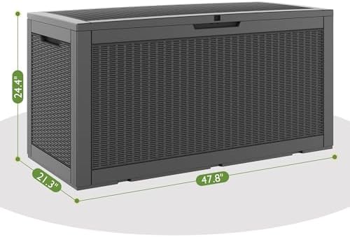 Outdoor Storage Waterproof Deck Box for Patio (120 Gallon, Black) - Image 3