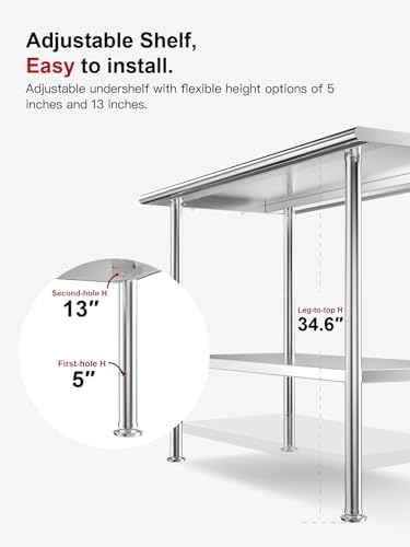 Atelicf NSF Stainless Steel Prep Table 24X36 inch with Backsplash - Image 3