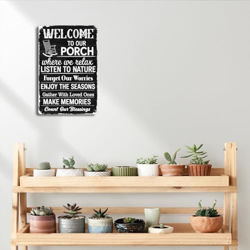 BEASTZHENG Porch Rules Metal Tin Sign Outdoor Iron Plaque Signs Wall Art Porch Rule Wall Decor Relax Take Naps Quotes Rustic Vintage Tin Iron Hanging Gift for Farmhouse Patio Garden Door Decoration - Image 6