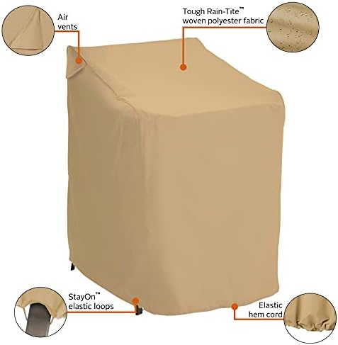 Classic Accessories Terrazzo Water-Resistant 26 Inch Stackable Patio Chair Cover, Outdoor Chair Covers - Image 4