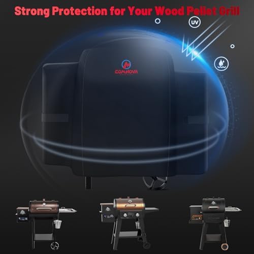Comnova Grill Cover for Pit Boss 440D - Premium Wood Pellet Smoker Cover for Pitboss Waterproof & Heavy Duty, 600D Pellet BBQ Cover for Pit Boss Mahogany 440 Deluxe, Mile Hybrid, and 73440 Deluxe - Image 5