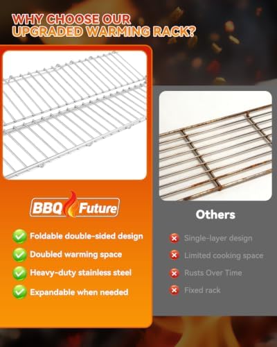 66044 Foldable Warming Rack for Weber GS4 Genesis II 300 Series Grills - Image 5