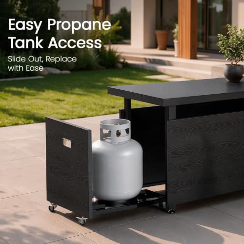Ciays 51" 4-in-1 Propane Fire Pit Table, 60000 BTU with Glass Wind Guard - Image 3
