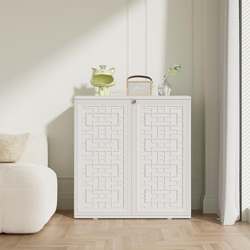 KINYING Outdoor Storage Cabinet Waterproof, Resin 62 Gallon Deck Box for Patio Furniture Cushions, Garden Tools, Pool Tools and Kids’ Toys (Off White with 1 Shelving) - Image 4