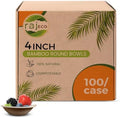 Raj Disposable Bamboo Bowls (100 Count, 4" Bowls) Strong Bowl Bamboo Party Bowl - Decorative Compostable Tableware for Lunch, Dinner, Birthday, Camping, Outdoor, Picnic, Parties by Raj