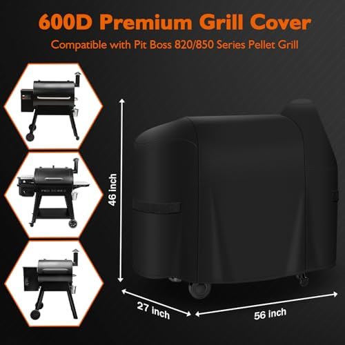 i COVER 600D Grill Cover for Pit Boss 820-850 Series, Heavy-Duty Premium Canvas BBQ Covers for PitBoss Smoker, Wood Pellet Cover for Pit-Boss Z-Grill 700, 820 Deluxe, Pro 850 - Image 2