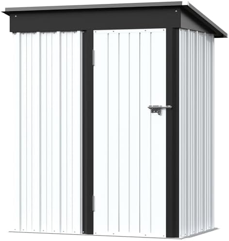 Greesum Outdoor Storage Shed 5 x 3 ft. Utility Tool Shed, White - Image 7
