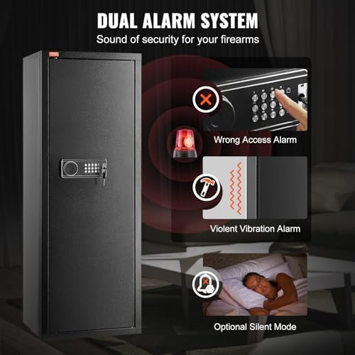 VEVOR Rifle Safe with Digital Keypad up to 8 Gun, Tall Gun Storage Cabinet with Removable Shelf, Quick Access for Home Shotguns and Rifles (Assembly Required) - Image 4