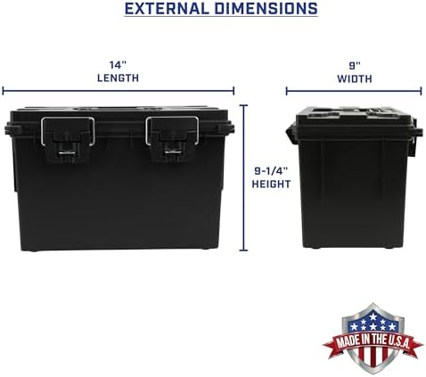 Sheffield XL Ammo Box Made in USA, Stackable Lockable Ammo Storage Box - Image 4