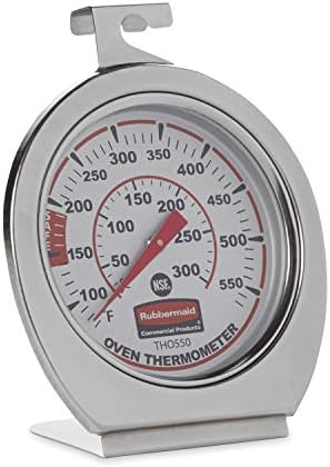 Rubbermaid Commercial Products Stainless Steel Monitoring Thermometer, Safe for Inside Oven/Grill/Smoker, 60-580°F Range, Easy to Read Food Thermometer For Food Resturant/Home Cooking by RubbermaidCommercialProducts