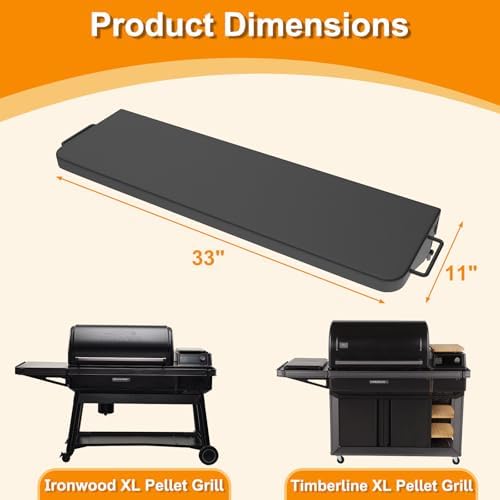 BAC605 Folding Front Shelf for Traeger Grills with Pal Rail System P.A.L. Pop-and-Lock, Foldable Side Table Replacement Parts Only for Traeger Ironwood XL & Timberline XL with Pal Rail System - Image 2