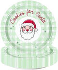 WRAPAHOLIC 25Pcs Christmas Paper Plates - 9 Inch Green Plaids Santa Disposable Plates Decorative Dinner Plates for Christmas Party Tableware Supplies Table Decor by WRAPAHOLIC