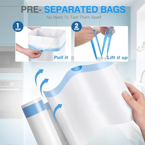 Charmount Small Trash Bags 4 Gallon, 200 Count Drawstring Mini Garbage Bags - Image 4