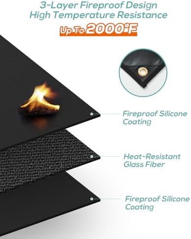 Heat Shield Behind Grill 4'x5' Heat Shield Mat for Wall, Deck Fence, Railing, Grill and Refrigerator, Heavy Duty Fireproof Cover and Screen Protect Deck Railing from Grill - Image 5