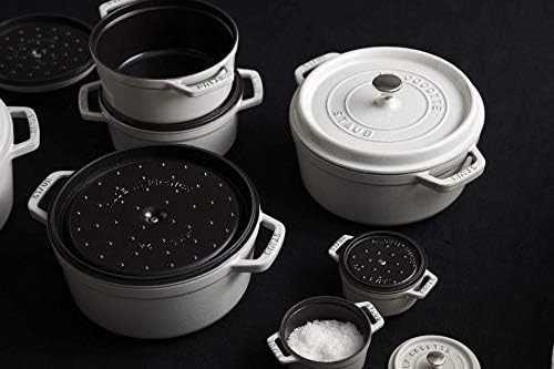 Staub Cast Iron 5.5-qt Round Cocotte - White Truffle, Made in France - Image 6