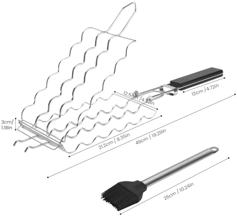 Hot Dog Holders for Grilling with Brush - 6 Hotdog BBQ Basket - Image 2