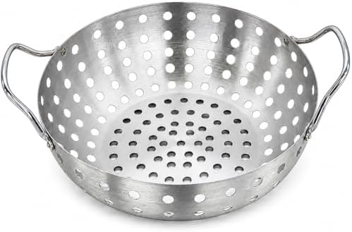 Grill Basket for Outdoor– Stainless Steel Grill Basket for Vegetables, Seafood & Small Foods, Durable BBQ Cooking Accessory for Charcoal and Gas Grills by AUPLEXKAMADOGRILLCOLTD