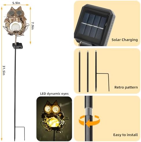 SRNPMIU Solar Lights Outdoor Decor, Solar Cat Yard Decorations Outdoor - Image 2