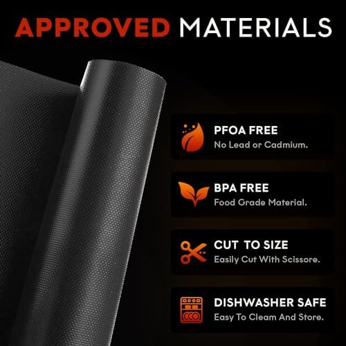 3 Pack Non-Stick Heavy Duty Oven Liners Set for Bottom of Electric Oven by Grill Magic - Thick, Heat Resistant Fiberglass Mat - Easy to Clean, Reduce Spills, Stuck Foods & Clean Up - BPA Free - Image 3